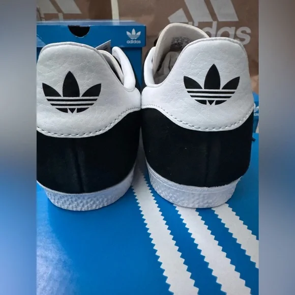 adidas Originals Black and White Gazelle Shoes - Picture 2 of 10